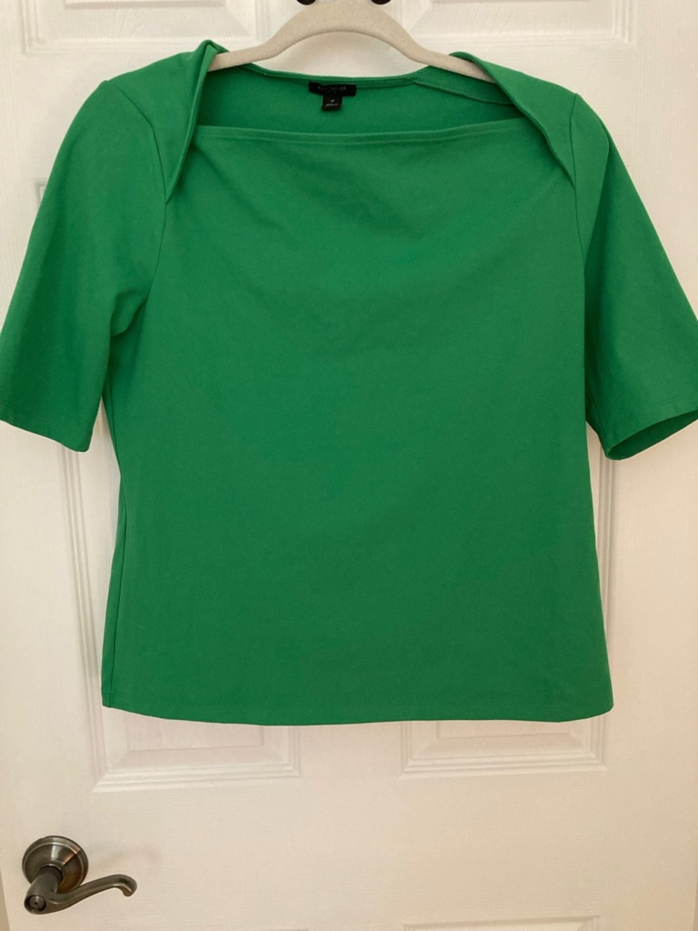 Ann Taylor Emerald Green Short Sleeve Boatneck Top